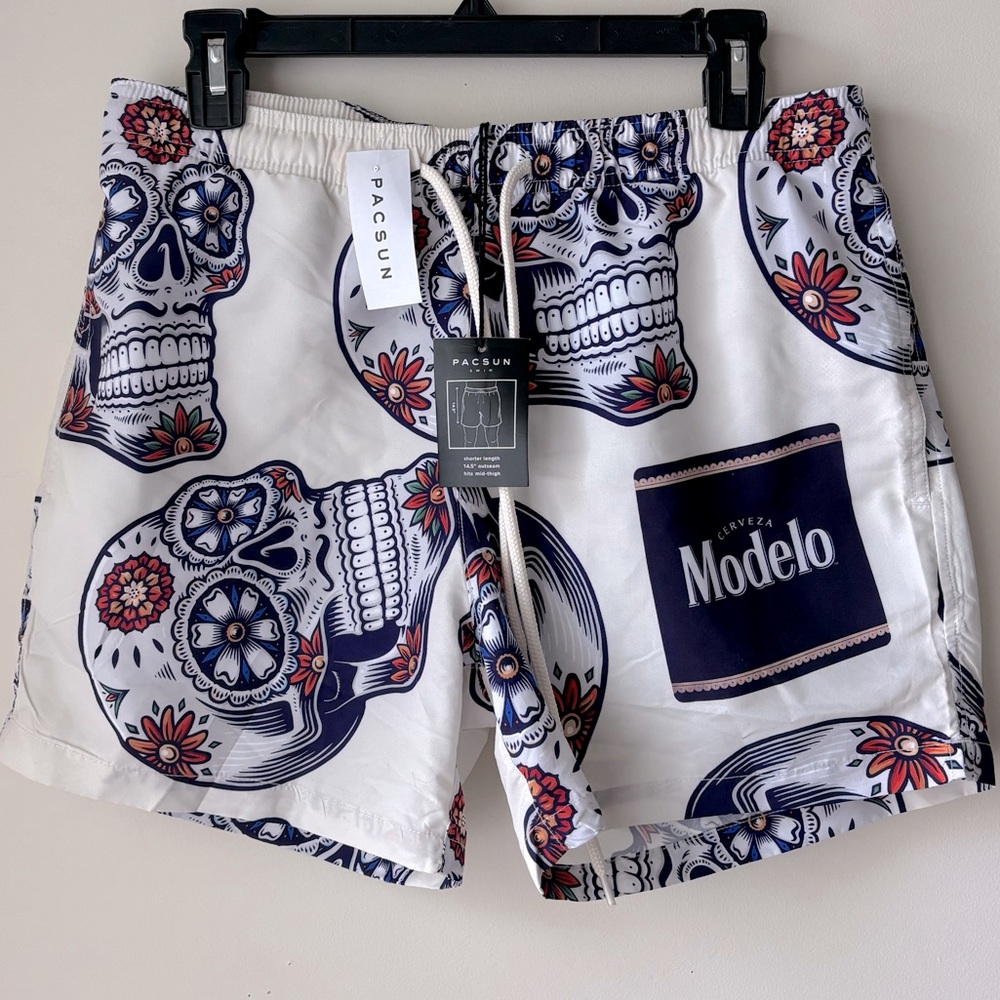 PacSun Modelo 15" Boardshorts Cream Small NWT